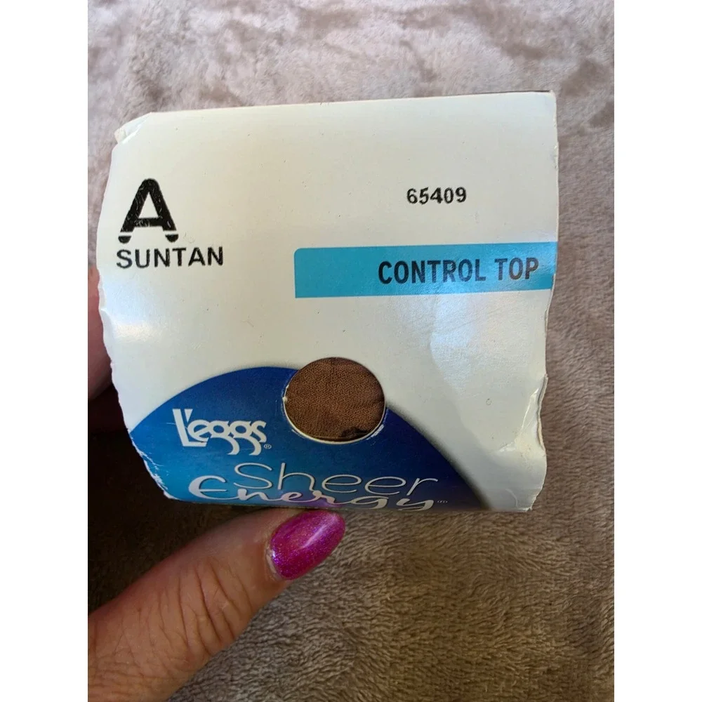 Leggs Sheer Energy Pantyhose Size A Suntan Control Top Medium Support 65409